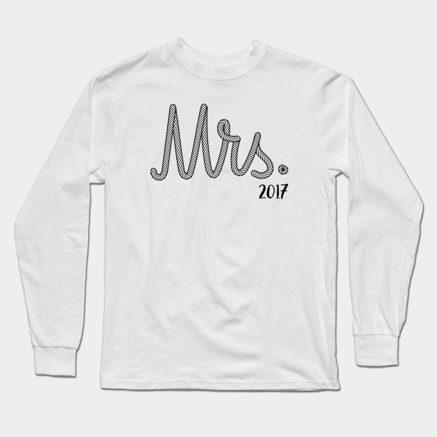 Mrs. Bride 2017 Wedding Gift Rope Long Sleeve T-Shirt by Suniquin